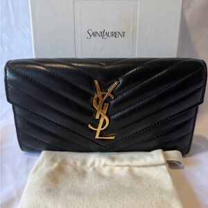 Saint Laurent CASSANDRE MATELASSÉ LARGE FLAP WALLET IN LAMBSKIN